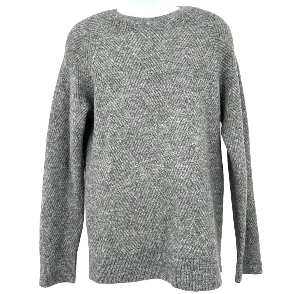 LIVERPOOL Chevron Knit Sweater Charcoal Gray Heather Crewneck Men's Medium